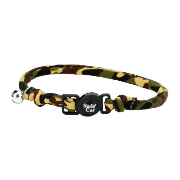 Safe Cat Round Fashion Cat Collar, Camo, 3/8-in x 8-12-in