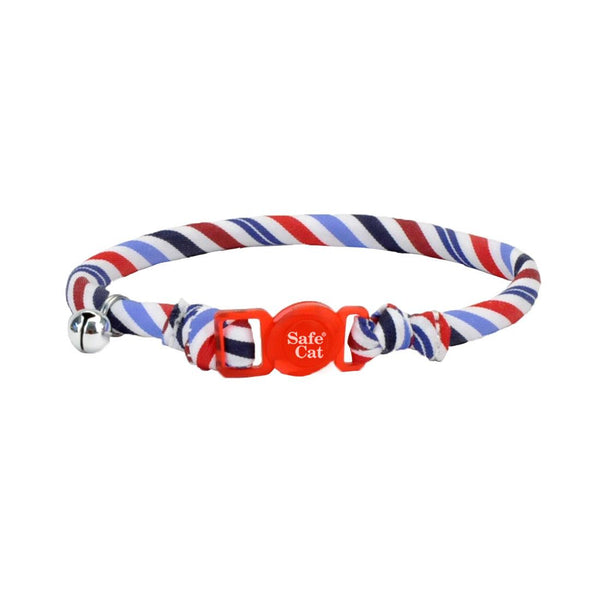 Safe Cat Round Fashion Cat Collar, Stripes, 3/8-in x 8-12-in