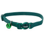 Safe Cat Adjustable Snag-Proof Breakaway Cat Collar, Hunter, 3/8-in x 8-12-in