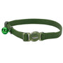 Safe Cat Adjustable Snag-Proof Breakaway Cat Collar, Palm Green, 3/8-in x 8-12-in