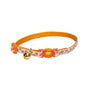 Safe Cat Glow in the Dark Adjustable Breakaway Cat Collar, Glowing Orange Flower, 3/8-in x 8-12-in
