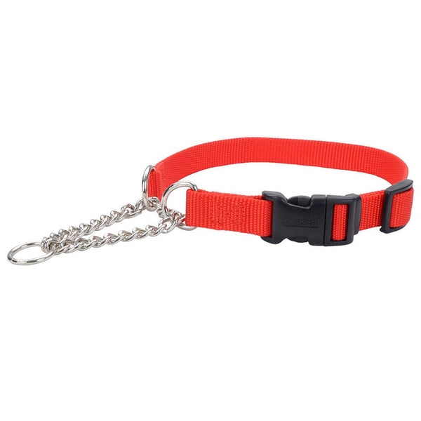 Coastal Adjustable Check Training with Buckle Dog Collar, Red