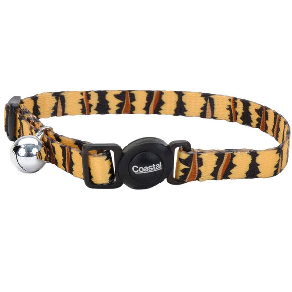 Safe Cat Fashion Adjustable Breakaway Cat Collar, Tiger, 3/8-in x 8-12-in