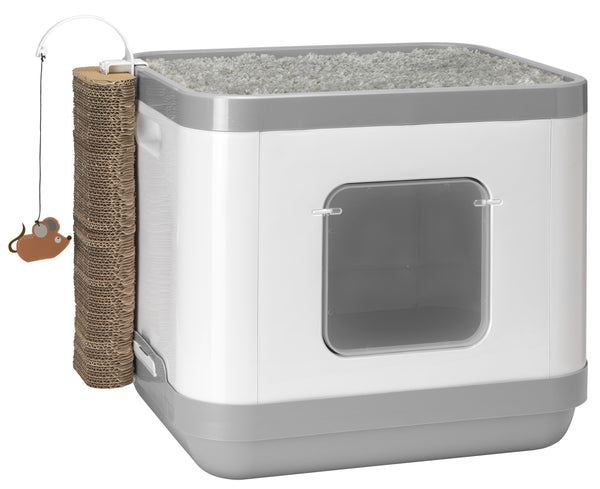 Moderna Cat Concept 3-in-1 Cat Litter Box, Grey
