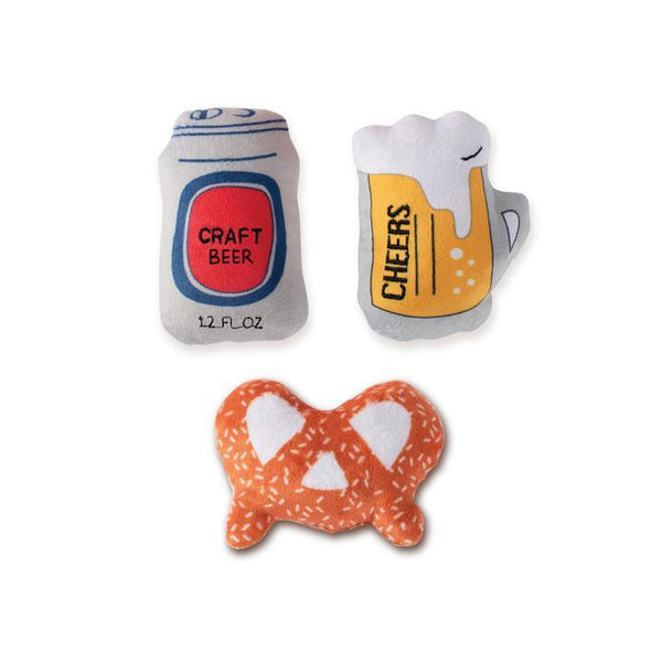 Pet Shop by Fringe Studio Jouet pour chien Bière, Mini, lot de 3