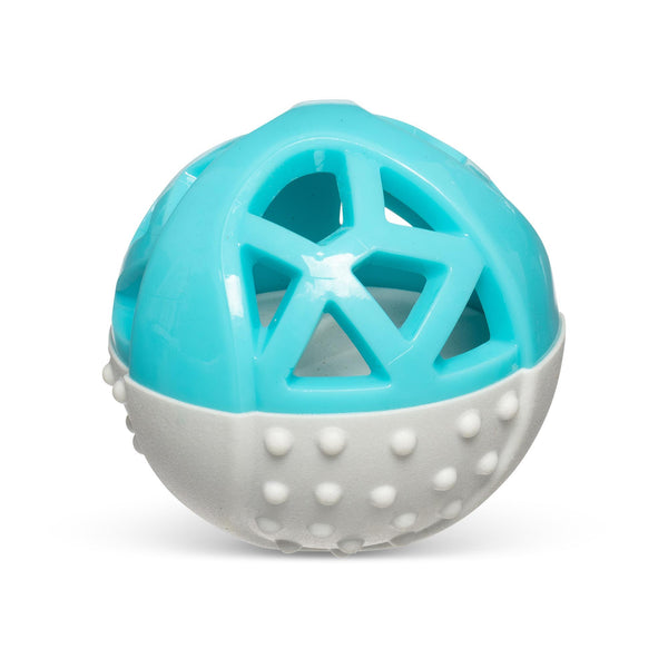 Messy Mutts "Totally Pooched, Catch N' Squeak" Jouet En Caoutchouc Pour Chien, Balle, Grise & Bleue