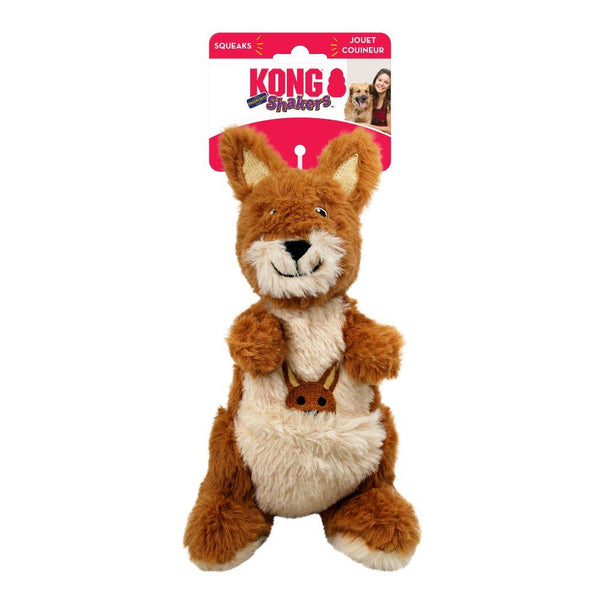 KONG Shakers Passports Jouet Kangourou pour Chien Marron