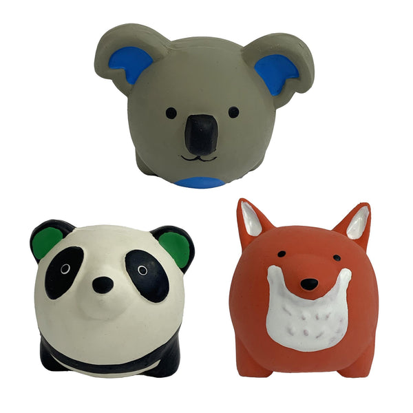 Multipet Minipet Latex Round Animals Dog Toy