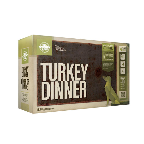 Big Country Raw Turkey Dinner Frozen Dog Food Carton