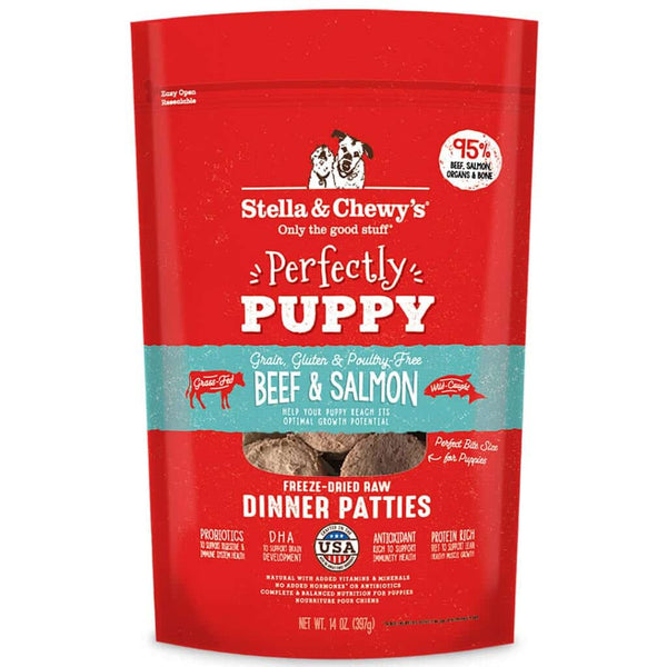 Stella & Chewy's Perfectly Puppy Beef & Salmon Dinner Patties Freeze-Dried Raw Dog Food