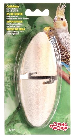 Living World Cuttlebone with Holder for Birds, Medium