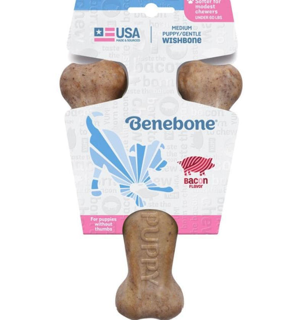 Benebone Wishbone Bacon Flavored Puppy/Gentle Dog Toy