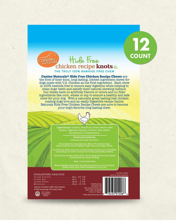 Canine Naturals Hide Free Chicken Mini Knots Dog Treats
