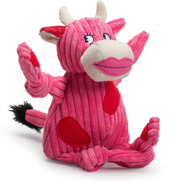 HuggleHounds Knottie Valentine's Coy Cow Dog Toy