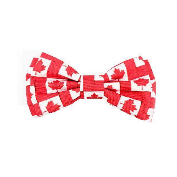 Huxley & Kent Pet Bow Tie, O Canada Red/White