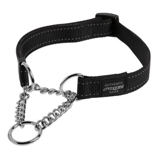 Collier pour chien Rogz Snake Half-Check, noir