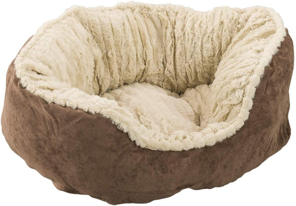 Ethical Pet Spot Sleep Zone Carved Plush Dog Bed, Chocolate