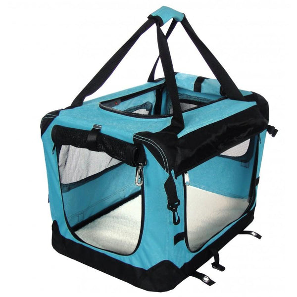 TUFF Deluxe Soft Dog Crate, Sky Blue