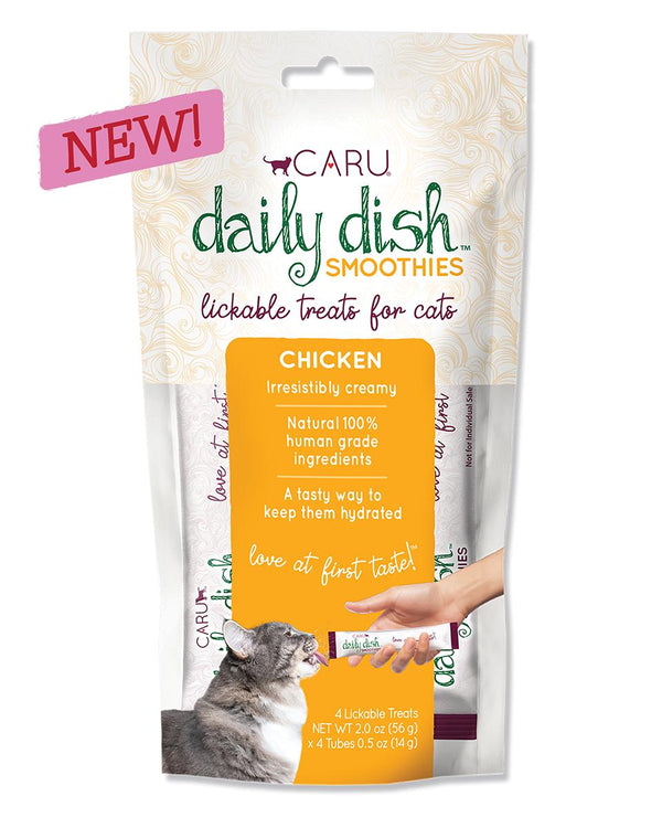 Caru Daily Dish Smoothies Friandises pour chats léchables au poulet