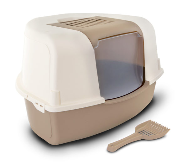 Bergamo Litter Pan Ariel With Top Corner Mocaccino