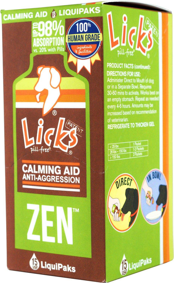 Licks Supplément calmant sans comprimés Zen pour chiens