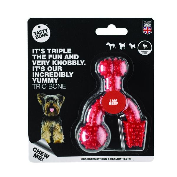 Tasty Bone Nylon Trio Bone Beef Jouet pour chien