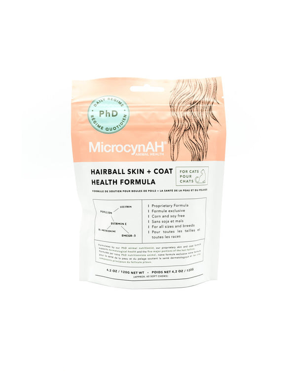 MicrocynAH PhD Daily Regime Friandises pour chats Anti-boules de poils Peau & Pelage