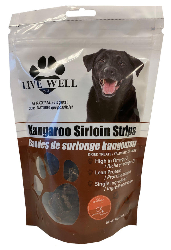 Live Well Pets Friandises pour chiens Kangourou Sirloin Strips