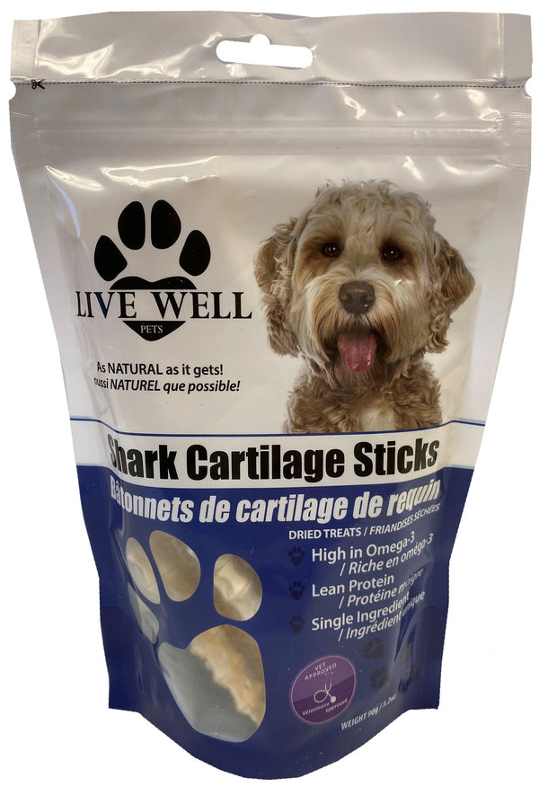 Live Well Pets Bâtonnets de cartilage de requin pour chiens