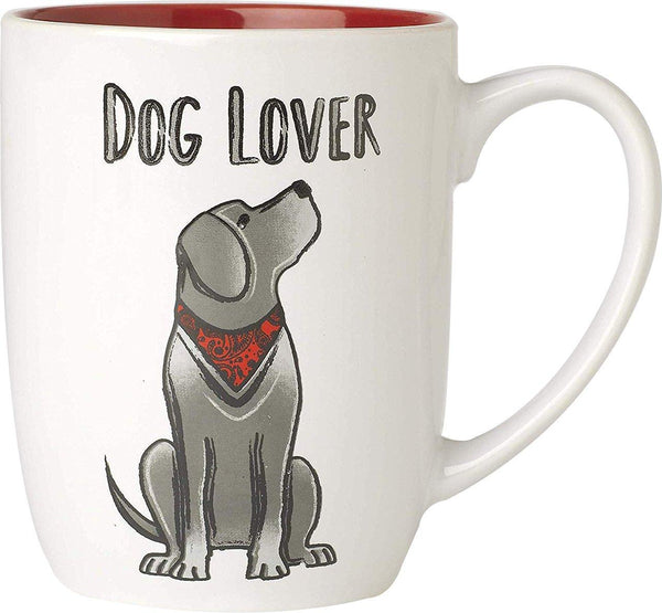 PetRageous Dog Lover Mug, White/Red