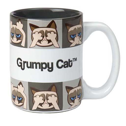 PetRageous Tasse Chat Grincheux, Gris