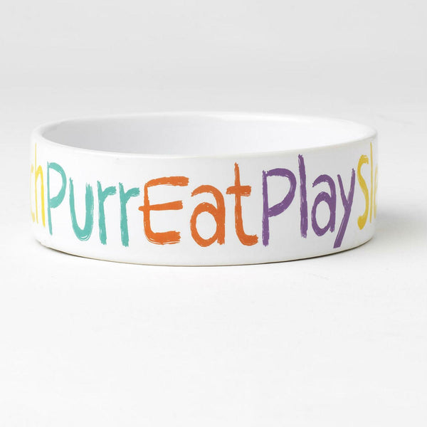 PetRageous Gamelle Crayon Kitty pour chats, blanc