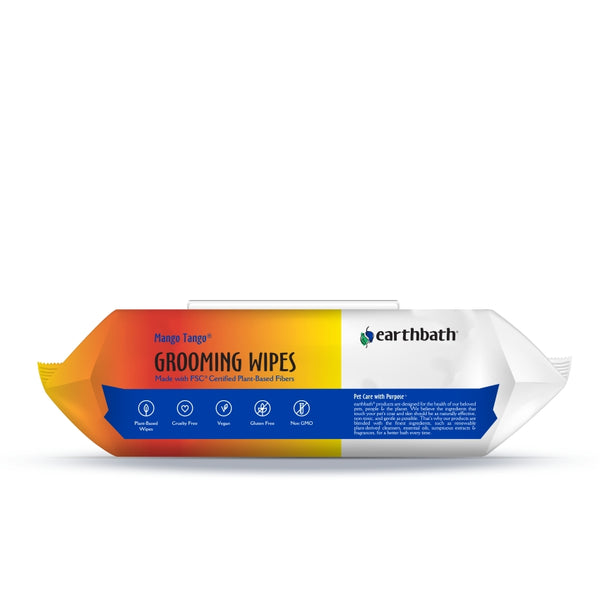Earthbath Grooming Wipes for Dogs & Cats, Mango Tango, 100-count