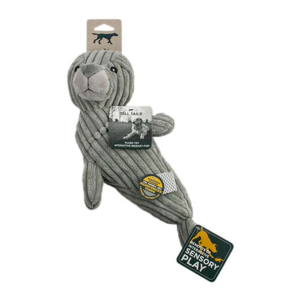 Tall Tails Crunch Seal Dog Toy, 14-in