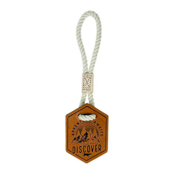 Tall Tails Natural Leather Adventure Awaits Tug Dog Toy, 13-in