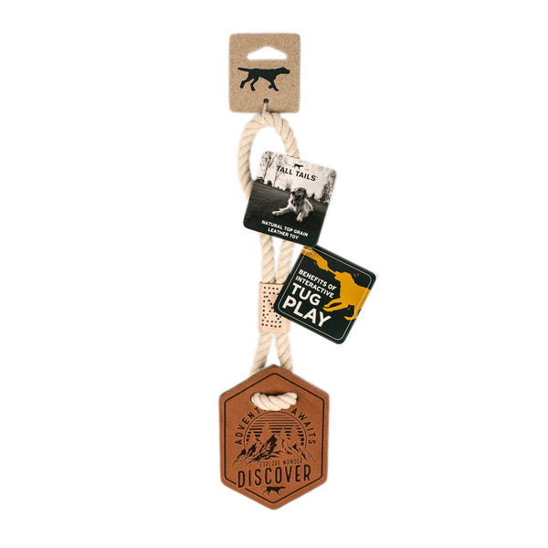 Tall Tails Natural Leather Adventure Awaits Tug Dog Toy, 13-in