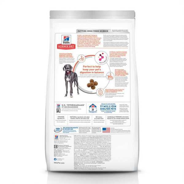 Hill's Science Diet Croquettes pour chiens Adultes Perfect Digestion Grande Race Poulet