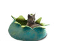 Dharma Dog Karma Cat Panier pour animaux en laine Petal, Aqua