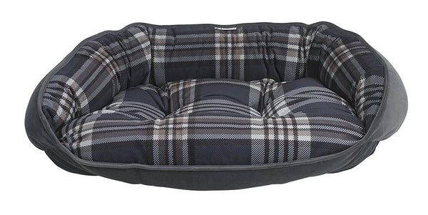 Bowsers Crescent Pet Bed, Greystone Tartan