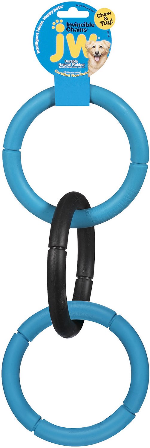 JW Pet Invincible Chains Triple Dog Toy, Color Varies