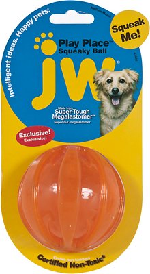 JW Pet Play Place Squeaky Ball Dog Toy, Color Varies