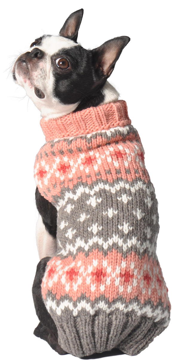 Chilly Dog Peach Fairisle Dog Sweater