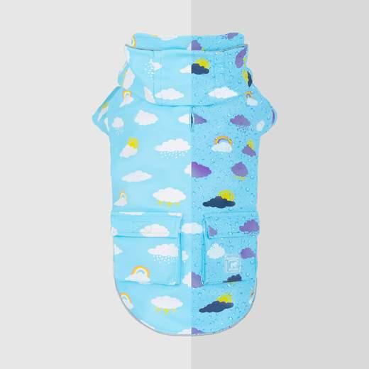 Canada Pooch Wet Reveal Torrential Tracker Dog Raincoat, Clouds