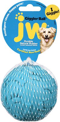 JW Pet Giggler Ball Squeaky Dog Toy, Color Varies
