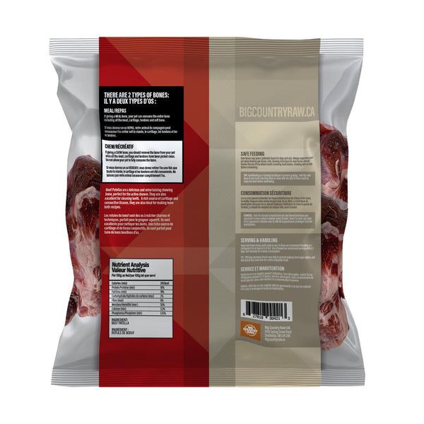 Aliments surgelés en os de rotule de boeuf cru Big Country