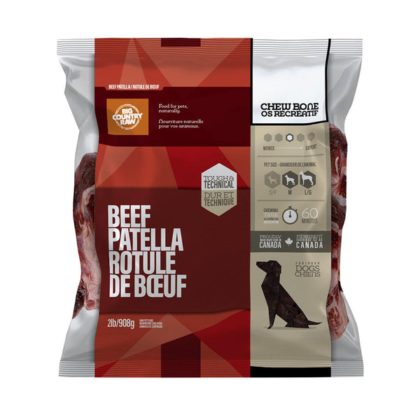 Aliments surgelés en os de rotule de boeuf cru Big Country