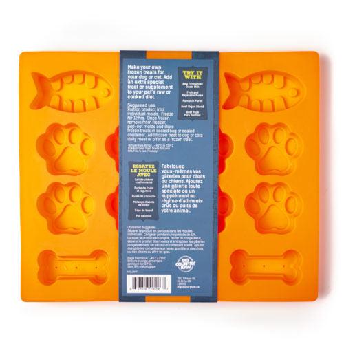 Big Country Raw Fish, Paw & Bone Silicone Frozen Dog Treat Mold, Large