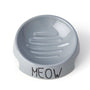 PetRageous Designs Bol pour chat inversé Meow, gris, 5 po