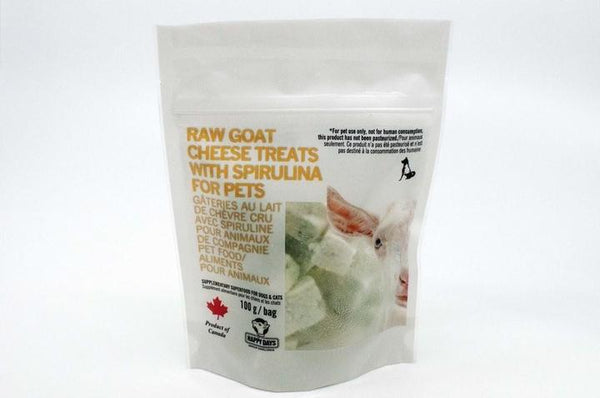 Friandises pour chiens et chats Happy Days Fromage de chèvre cru à la spiruline