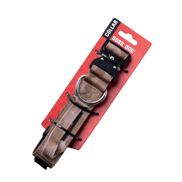 Boss Dog Tactical Dog Collar, Tan Camo